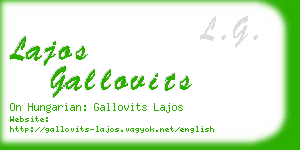 lajos gallovits business card